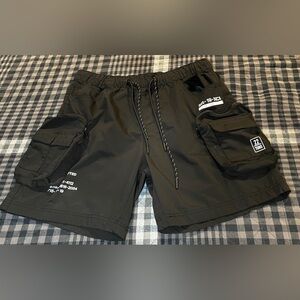 Decibel Utility Cargo Shorts Black Size Large Streetwear